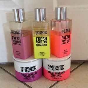 Bundle of Pink Body Mists and lotions